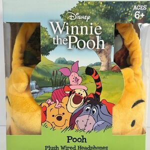 Disney‎ Winnie the Pooh Plush Wired Headphones Kids Adjustable Yellow